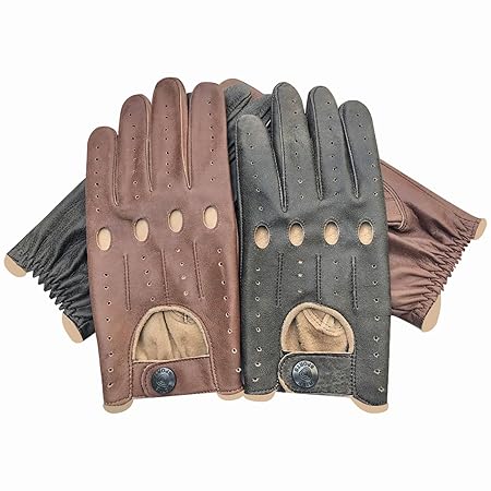 Prime Retro-Autofahrer-Handschuhe Italienisches Nappa-Rindsleder Ungefütterte Chauffeur-Handschuhe für alle Jahreszeiten 516