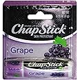 Chapstick (1) Stick Grape Flavored Lip Balm - Paraben Free Lip Care - Carded 0.15 oz