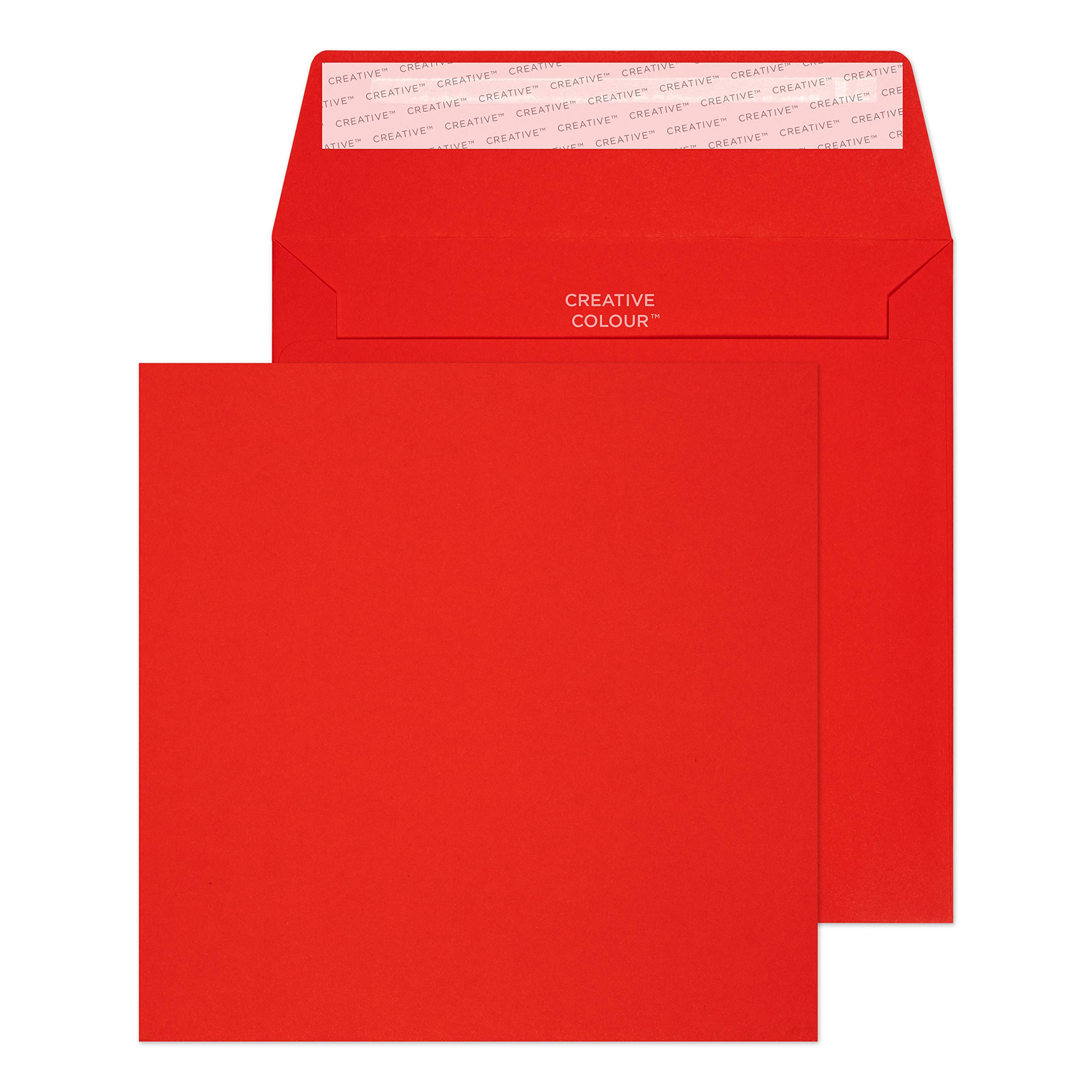 Blake Creative Colour 160 x 160 mm 120 gsm Square Peel & Seal Envelopes (606) Pillar Box Red - Pack of 500