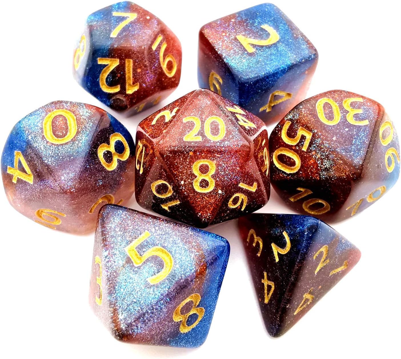 HAOMEJA DND Dice Polyhedral Dice Color Polyhedral Dice Multi Colors Dice Sets for Dungeon and Dragons MTG RPG