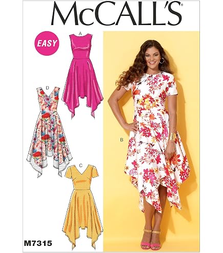 Butterick V1543 Misses' Lined V-Neck Dress Sewing Pattern - Sizes 14-22