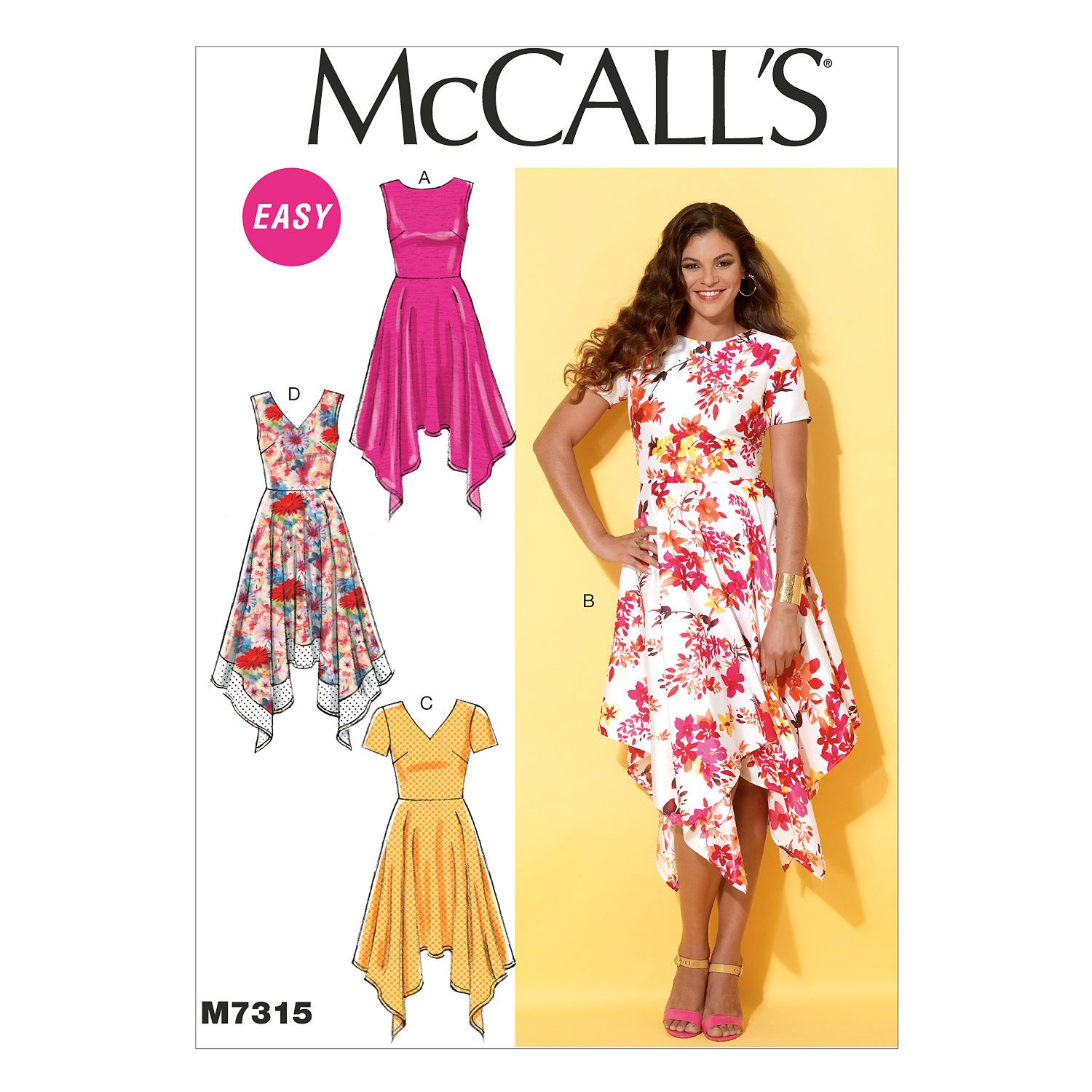 McCall's Patterns 7315, Misses Dresses Sewing Pattern, Sizes 6-14, Multicolor, A5 (6-8-10-12-14)
