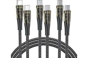 BENFEI 100W USB C to USB C Cable [3-Pack 3.3 Feet], Transparent Fast Charging Cable for iPhone 17/16/15 Pro Max/Plus, iPad, M