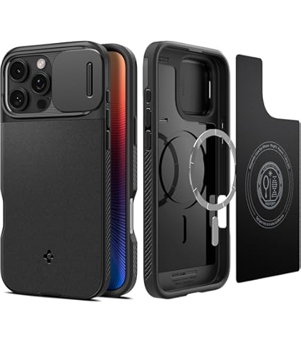 Doeshine For IPhone 16 Pro Case With 2 Pack Screen Protector And Slide Camera Cover, Military-Grade Drop Protection Rugged Hard PC Magnetic Shockproof Phone Case Cover For IPhone 16 Pro 2024 (Black - View #7