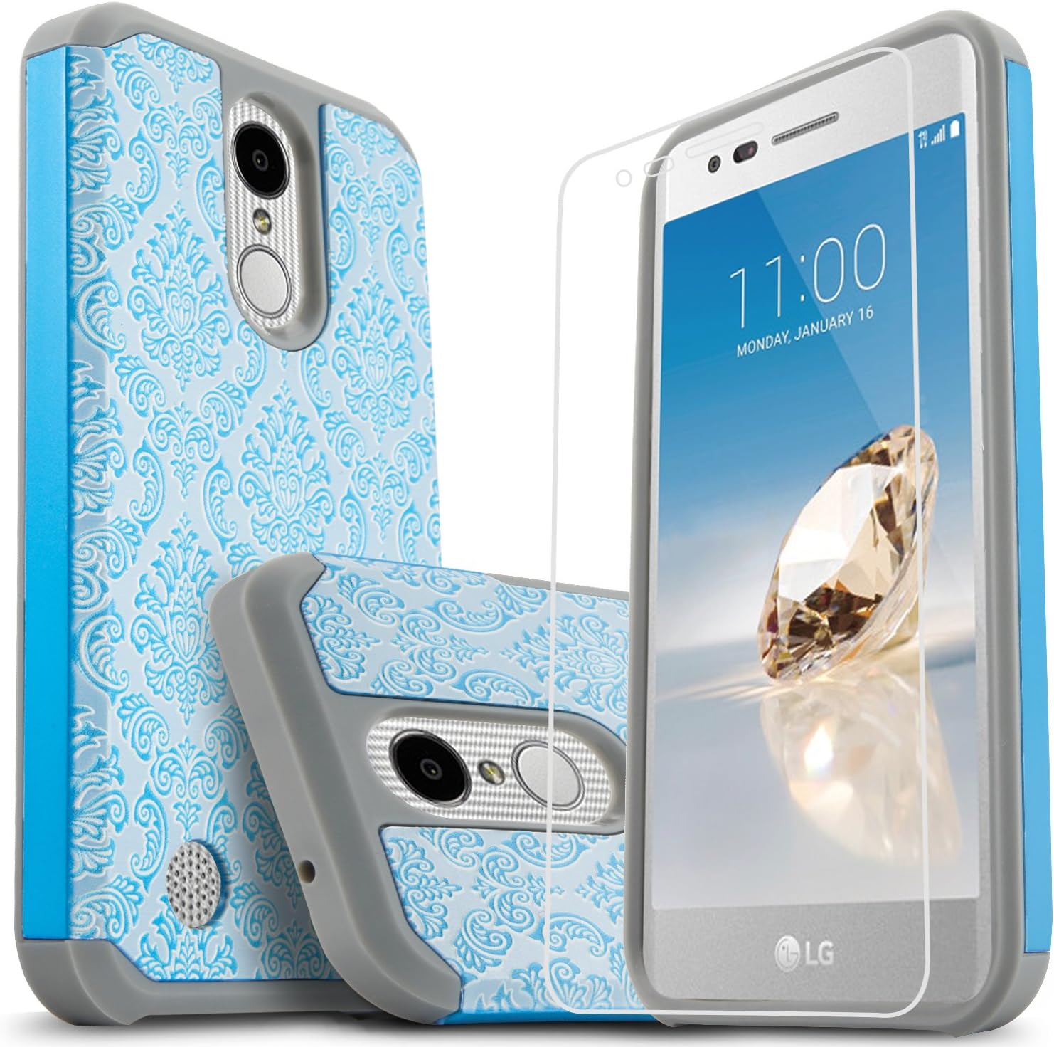 Best Lg K20 Blue Case Screen Protector
