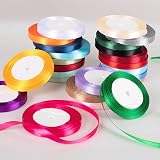 YAAVAAW 22m 10mm Thin Black Satin Ribbon Gift Wrapping Halloween view 5