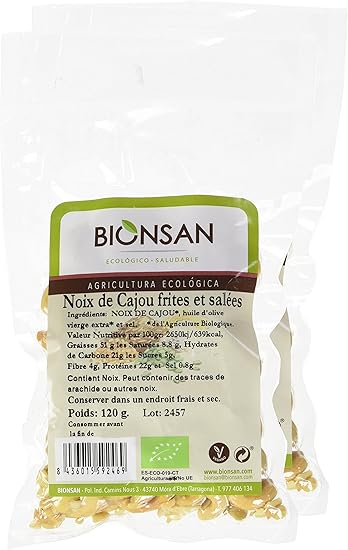 Bionsan Bio Noix De Cajou Frites Salees 120 G Lot De 2 Amazon Fr Epicerie