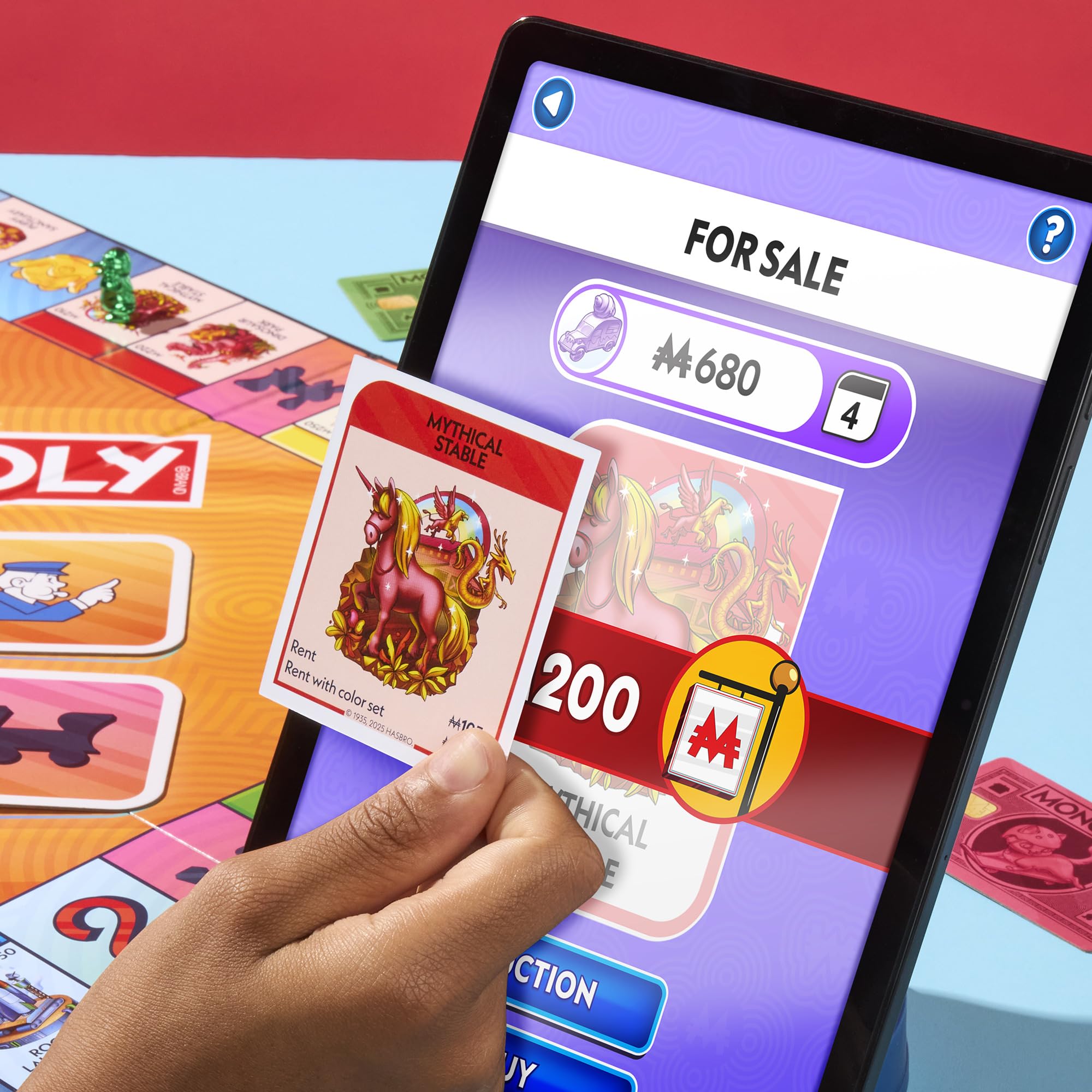 Monopoly App Banking Board Game | App-Enabled Game | Links to Smart Devices | Ages 8+ | 2 to 6 Players | 45 Mins. | Family Games for Kids