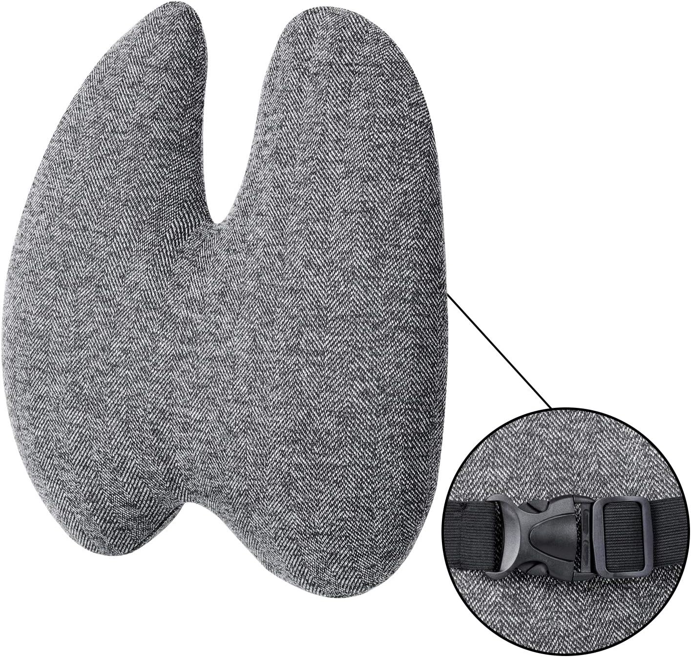 Lumbar Support Cushion,Memory Foam Lumbar Pillows Back Support for Office Chair,Car Seat, Recliner,Travel- Ergonomics Design Relieve Back Waist and Spine Pain(Black)
