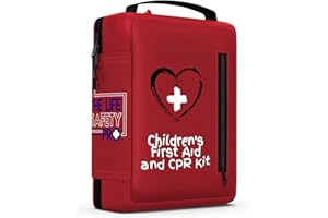 Portable First Aid Kit for Kids with CPR Shield - Ideal for Home, Car, School, Camping, and as a Travel First aid kit. Latex-Free Bandages – Children First Aid Guide by The Life Safety Pro