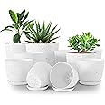 Utopia Home - Plant Pots Indoor with Drainage - 7/6.6/6/5.3/4.8 Inches Home Decor Flower Pots for Indoor Planter - Plastic Planters for Indoor Plants, Cactus, Succulents Pot (Spotty Grey, Pack of 10)