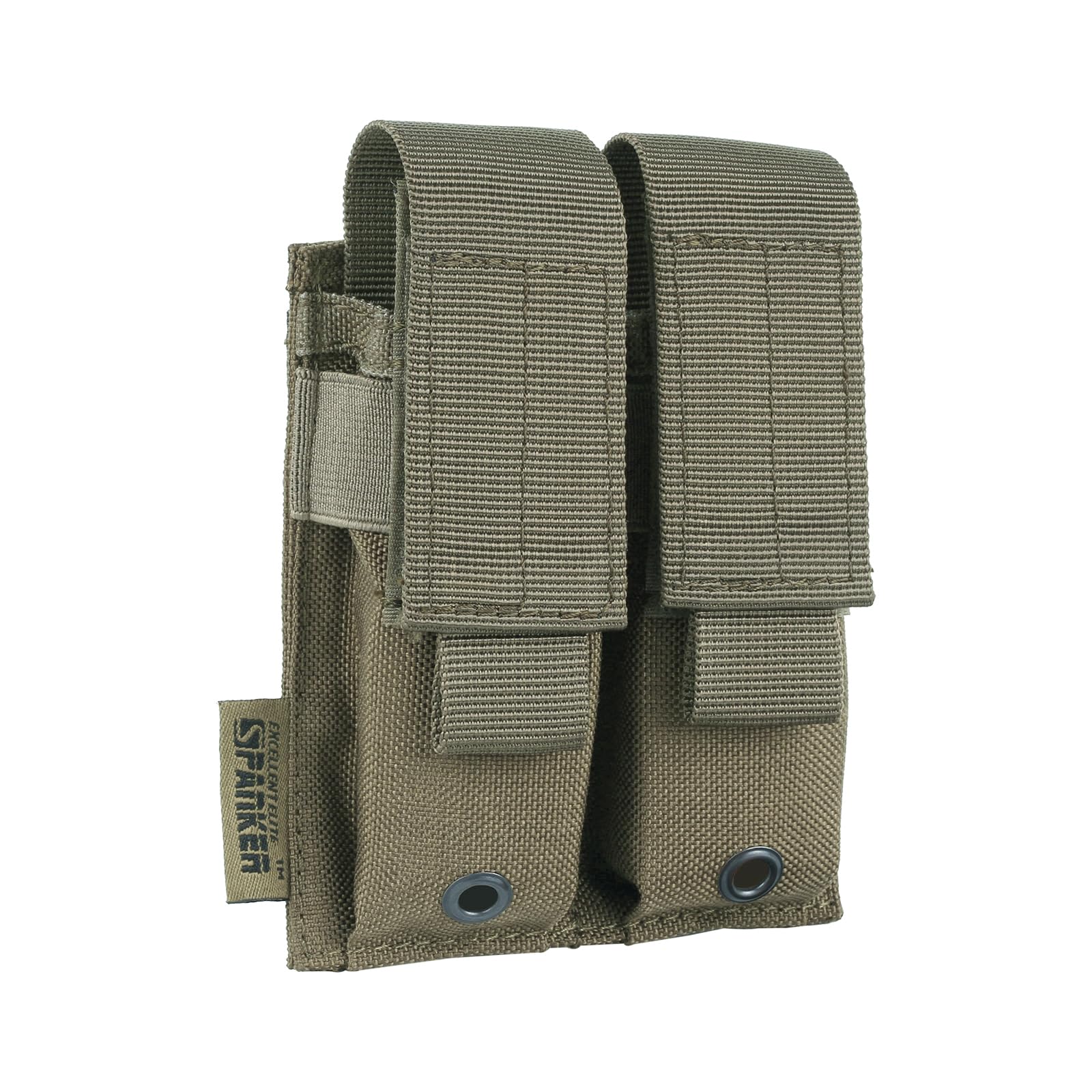 EXCELLENT ELITE SPANKER Single/Double Pistol Magazine Holder Tactical Mag Pouch 9mm Magazine Pouch (Double-RGN)