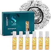 Alfaparf SOS Reconstruction reparative Emergengy oil, treatment for Damaged hair, Hair breakage, Strengthening 6 vials Bundle with Conditioning treatment cap by Beauty Nation