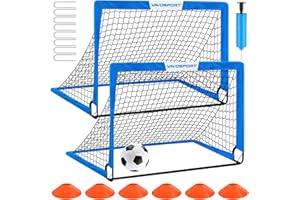 VAVOSPORT Kids Soccer Goals for Backyard Set - 2 of 4' x 3' Portable Soccer Goal Training Equipment, Pop Up Toddler Soccer Net with Soccer Ball, Soccer Set for Kids and Youth Games, Sports