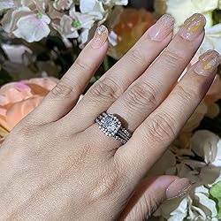 CEJUG 2Ct Wedding Ring Sets for Women and Men Hers