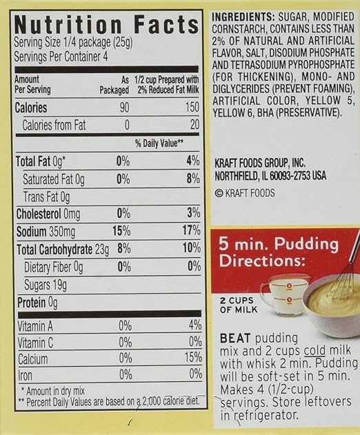 Amazon Com Jell O Jello Instant Pudding And Pie Filling 4 Boxes Vanilla 3 4 Net Oz Pudding Mixes Grocery Gourmet Food