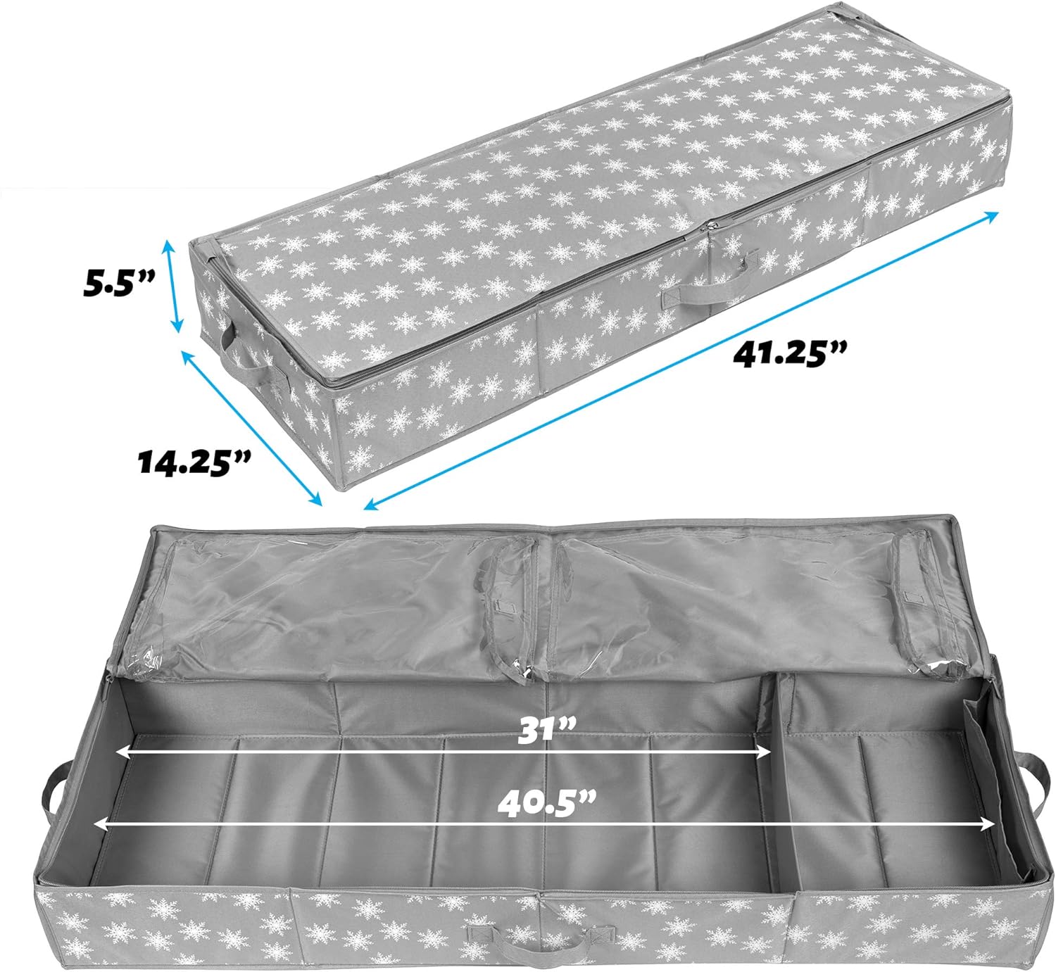 Wrapping Paper Storage Container – Fits up to 27 Rolls 1 3/8” Diam. - Underbed Gift Wrap Organizer Bags, Wrapping Paper Rolls, Ribbon, and Bows - Under Bed- Durable Material 600D - Up to 40” Rolls: Home & Kitchen