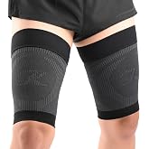 KEKING Thigh Compression Sleeve, Non-Slip Hamstring &amp; Quad Support | Pair for Men &amp; Women: Running, Groin &amp; Upper Leg Strain Recovery, Stays Put, Anti-Roll, Cooling, Moisture-Wicking