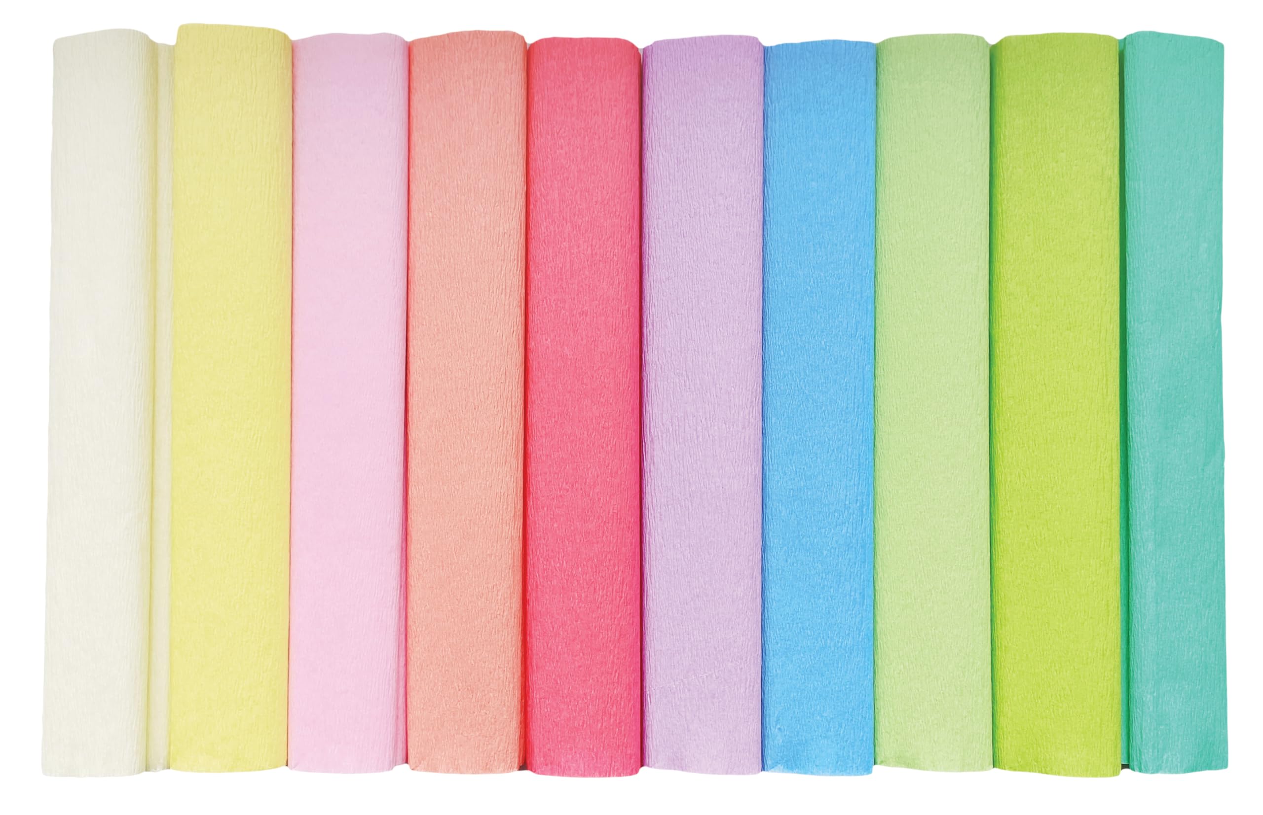 Interdruk Crepe Paper Rolls - 25 x 200 cm - 10x Pastel Colours