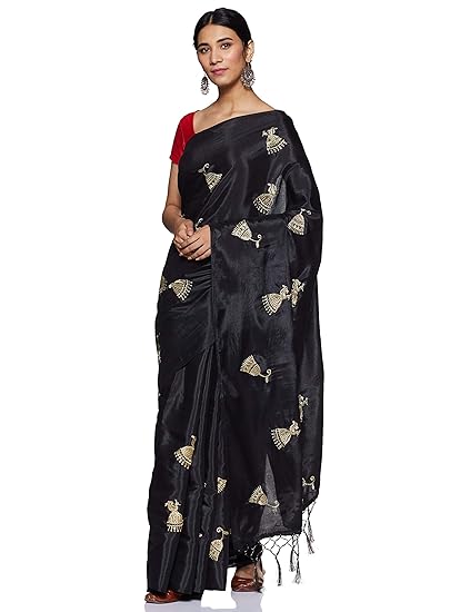 Womanista Synthetic Saree with Blouse Piece