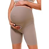 BONVIGOR Clouduxi Maternity Shorts Over The Belly 6"-Pregnancy Biker Shorts Workout Yoga Active Athletic Shorts Pants