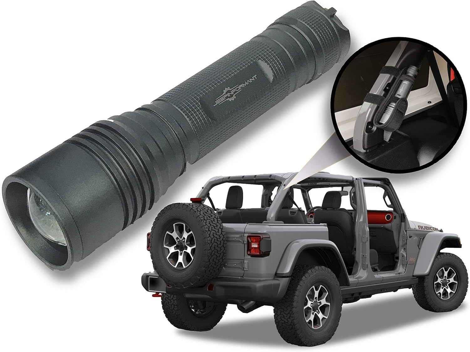Sting Gray LED Flashlight with Roll Bar Holster, Jeep JL