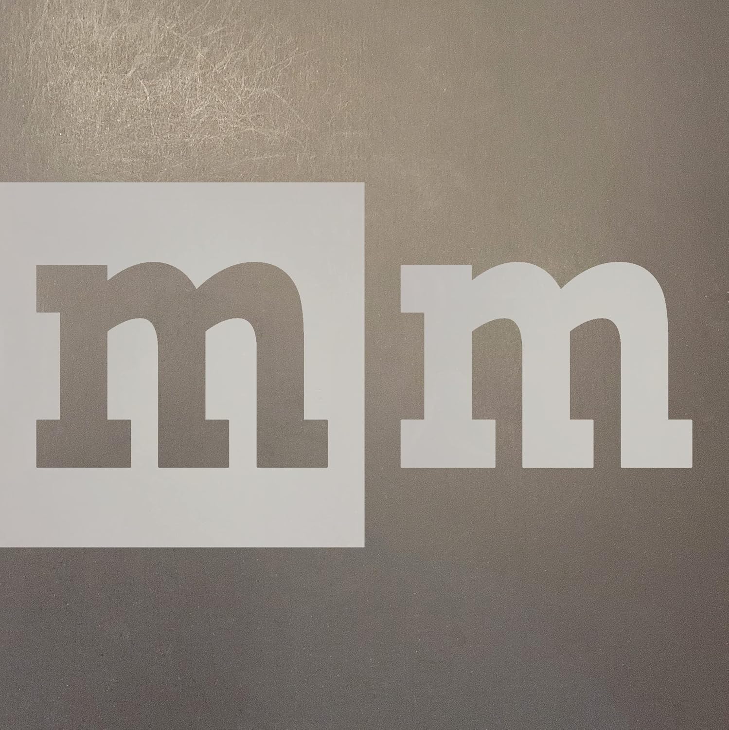 Mixed Media - Lowercase Letter M Reusable Mylar Stencil - Art Craft Supplies 4 Inch
