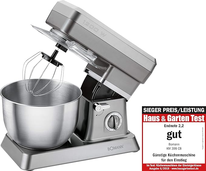 Bomann KM 398 CB Küchenmaschine, titan