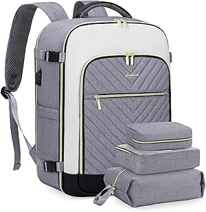 LOVEVOOK Travel Backpack Women Groß Reiserucksack Damen 17.3 zoll Laptop Rucksack Handgepäck Flugzeug Weekender Duffle Bag 40L Cabin Reisetasche Wasserdicht Carry On Luggage Set für Reise Business