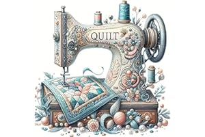 UUXSRETAIO Sewing Machine Stamped Cross Stitch Kits - Vintage Sewing Machine Counted Cross Stitch Kits for Adults, Needlepoint Cross-Stitch Patterns Dimensions Needlecrafts Embroidery Kits 13.7x13.7 Inches