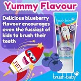 Brush-Baby Natural Blueberry Kids Toothpaste 150ml 3 x 50ml Fluoride Xylitol view 5