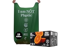 HOLY SCRAP! Extra Large Compostable Trash Bags - 13 Gallon, 30 Pack | Plastic-Free & Decomposing Tall Kitchen Garbage Bags & Liners with Easy-Tie Handles | Thick Bin Bags for Green & Food Waste