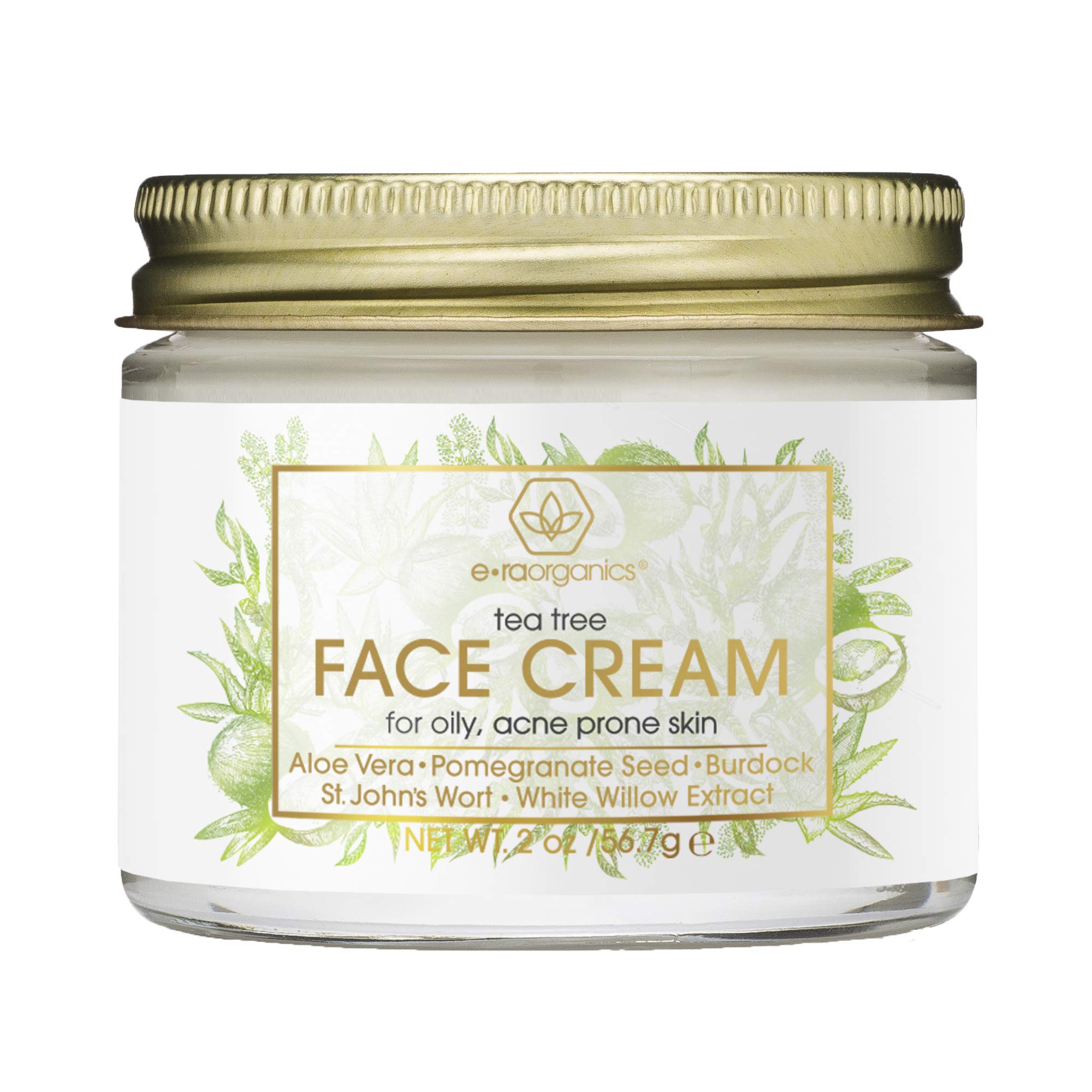 Tea Tree Oil Face Cream For Oily, Acne Prone Skin Care Natural & Organic Facial Moisturizer