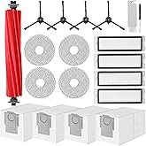 Spofan Accessories Kit Replacement for Roborock Q Revo/Qrevo 2R3W, QX Revo/QRT78 Robot Vacuum, 1 Main Brush, 4 Mop Pads, 4 HE