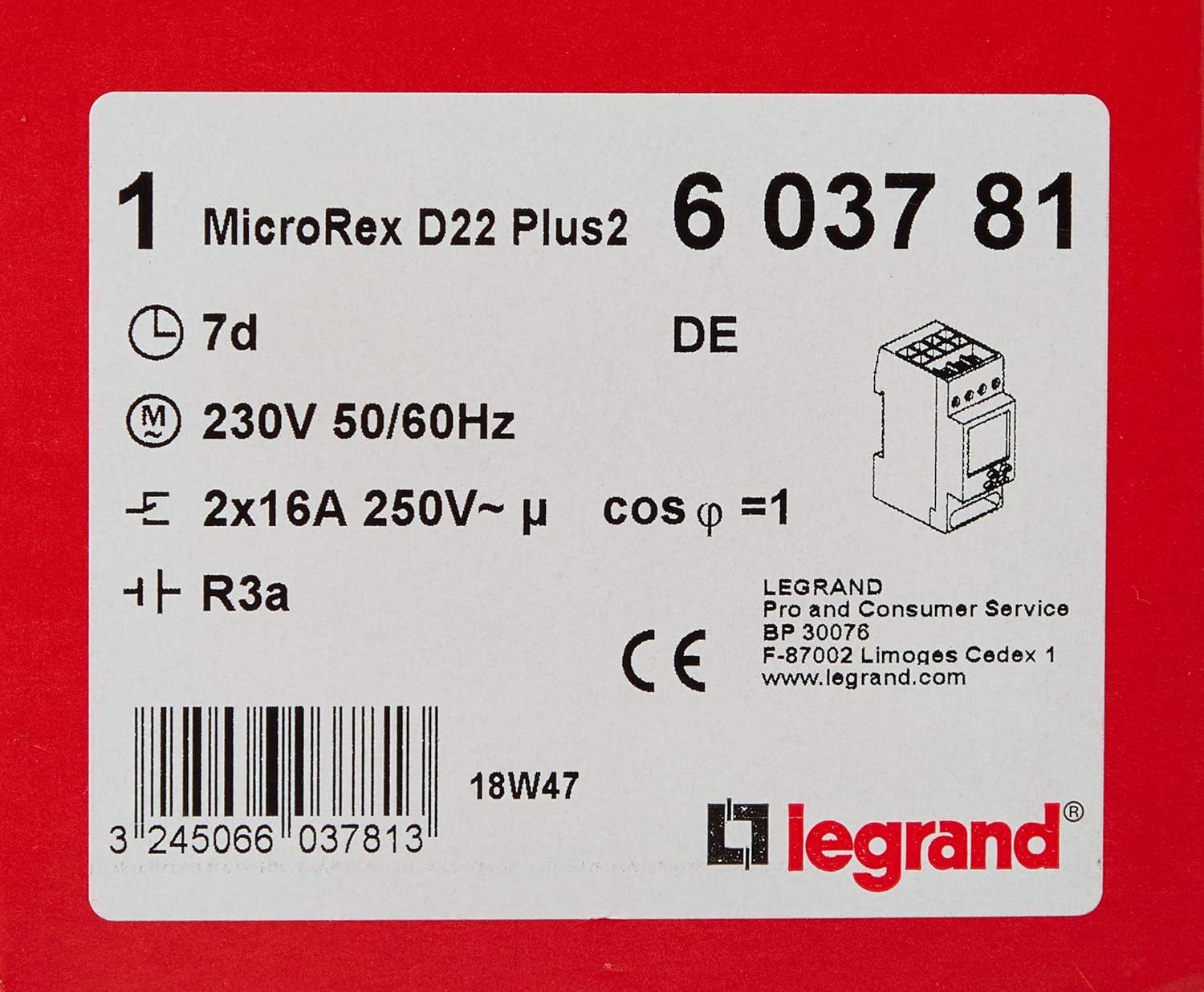 Legrand 603780 Con Temporizador Semanal Digital Microrex D21 1