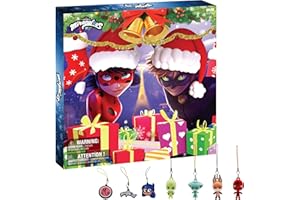 Miraculous Ladybug Advent Kwami Calendar - 24 Days of Miniature Kwamis & Seasonal Charms - Christmas Countdown Calendar with Hooks & Ribbons, Festive Collectible Toys for Kids Holiday Joy