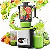 Kismile Cold Press Juicer, Slow Masticating Juicer Machines Vegetable and Fruit, Electric Juicers Juice Maker with Reverse Function, Stainless Steel Juicer Easy to Clean, 4.5" Wide Feed Chute
