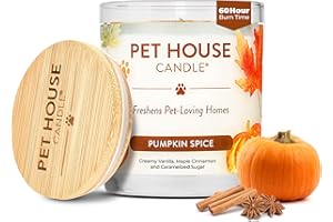 One Fur All Pet House Fall Candles, Long Lasting, Clean Burning, Soy Wax Scented Candles for Pet Odor, Pumpkin Spice