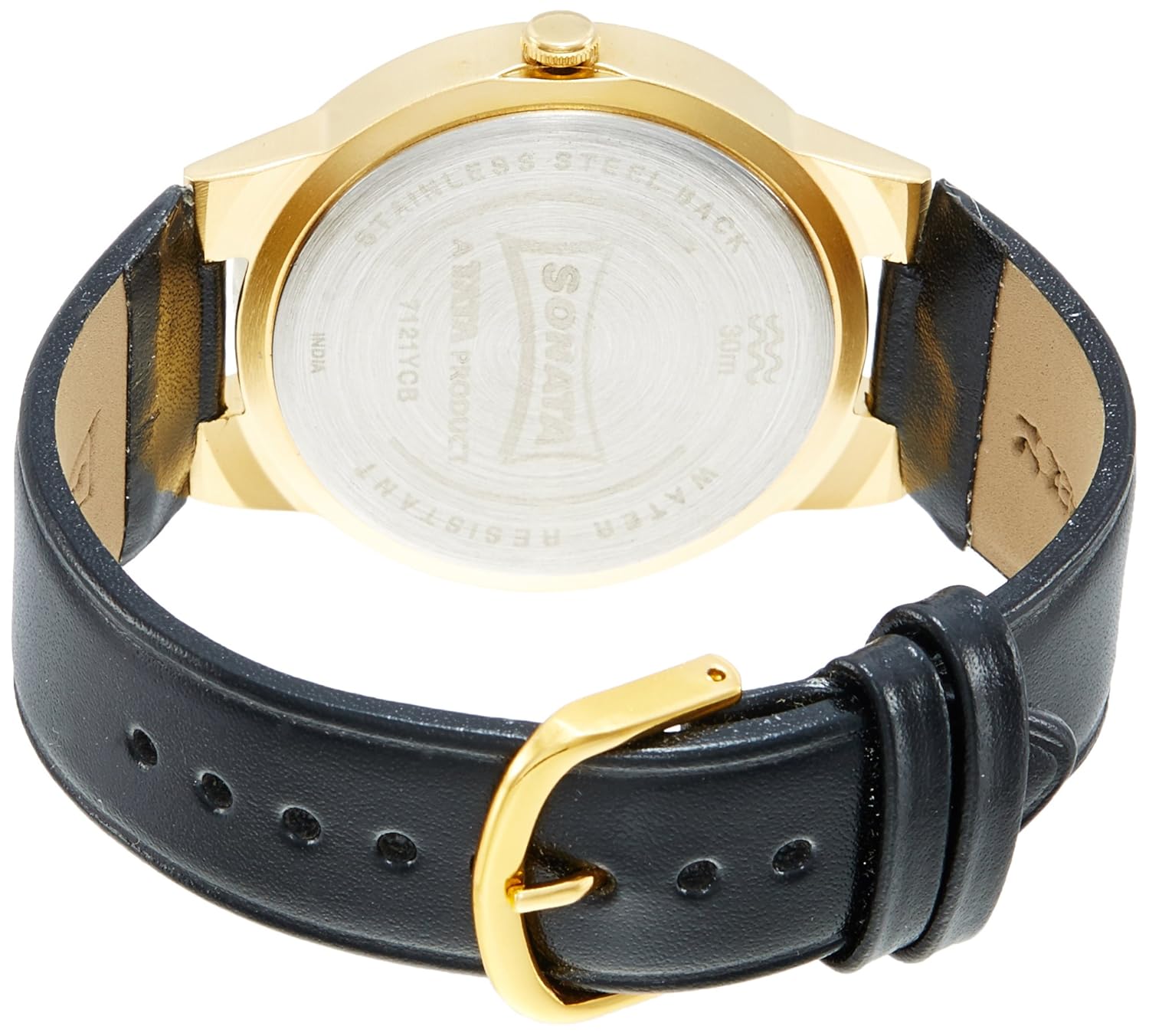 sonata analog gold dial men's watch-nk7121yl01