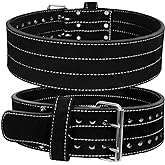 Hawk Sports Double Prong Powerlifting Belt for Men & Women, 10mm Thick, 4" Wide Suede Leather Weightlifting Belt, for Doing Heavy Weight Workouts like Deadlifts & Squats at Full Power