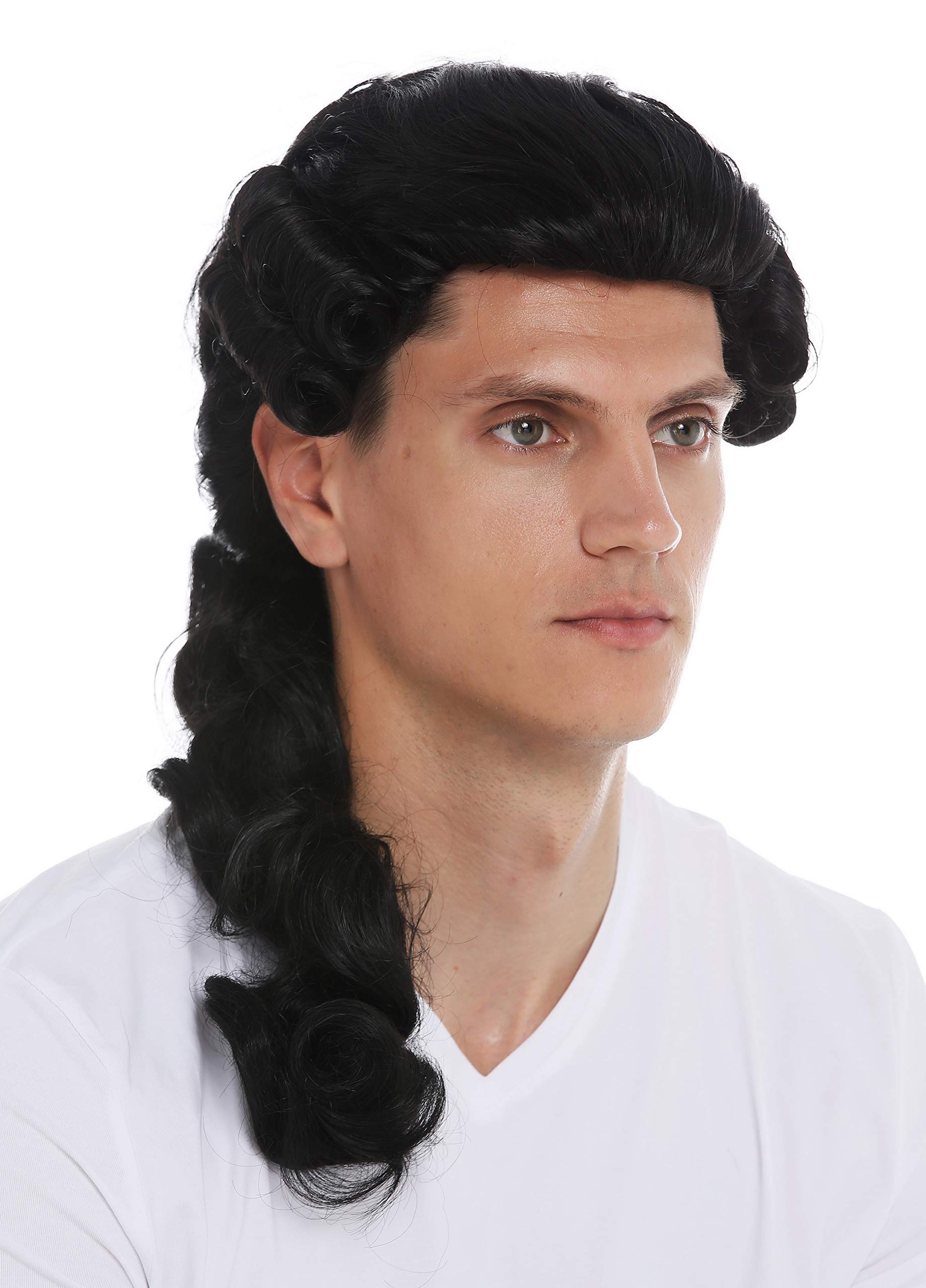 WIG ME UP - VK-31-1B wig men man historic baroque renaissance black braid noble man