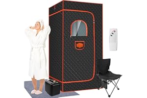 OneAmg Sauna Box,Portable Sauna for Home,Steam Sauna,Sauna Tent with 3L Steamer,9 Levels,36 * 36 * 71inch（Yellow）