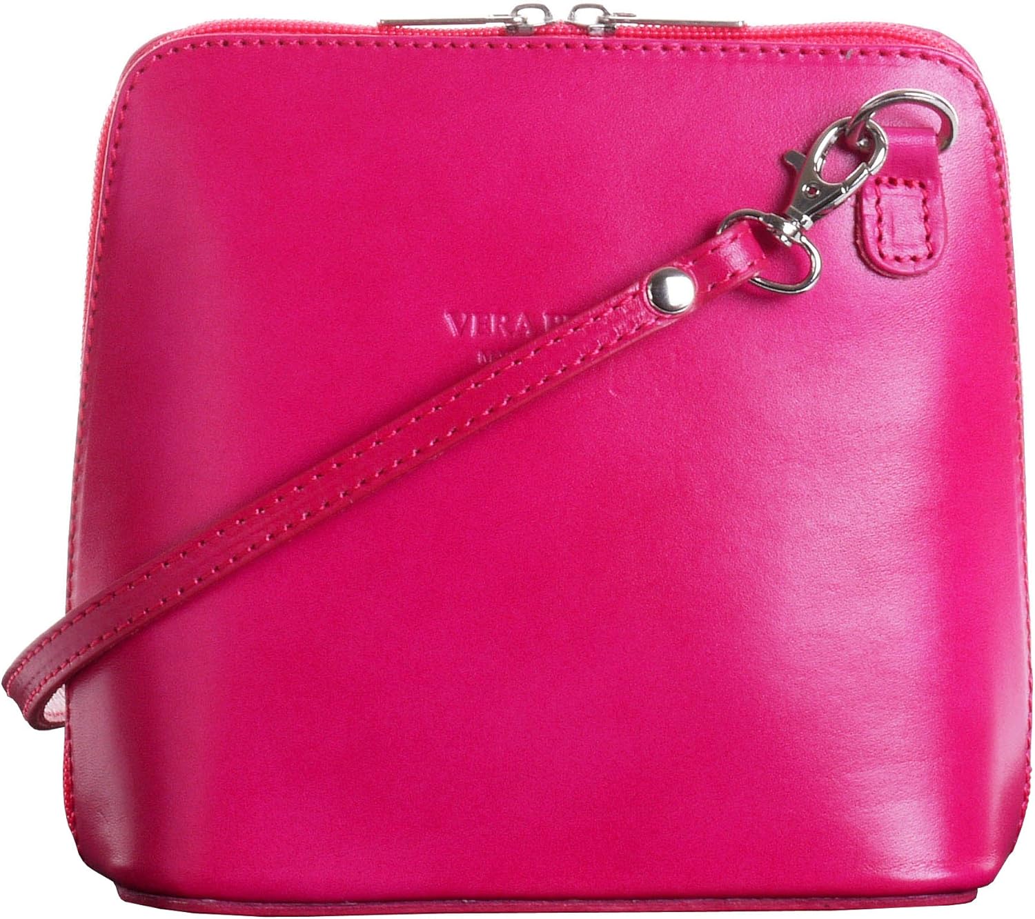 Italian Leather Hand Made Fuschia Pink Small/Micro Cross Body Bag or