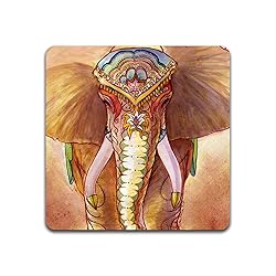 Elephant Pattern Square Coaster Set - Made of