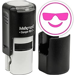 MaxMark Round Self Inking Emoji Stamp - Sunglasses