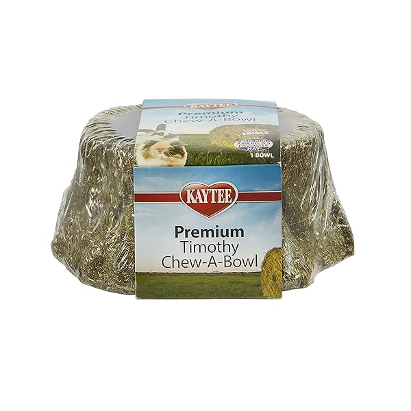 KAYTEE PREMIUM TIMOTHY HAY CHEW-A-BOWL FOR RABBITS, GUINEA PIGS, AND CHINCHILLAS