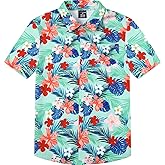 COSLAND Boys' Hawaiian Shirt Kids' Novelty Button Down Shirt, X-Small-Large