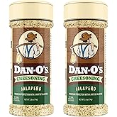 Dan-O's Jalapeño Cheesoning Seasoning, 2.6 oz Bottle, 2 Pack, Cheesy Seasoning for Pizza, Popcorn, Chicken, Bread and More, Sugar Free, Zero Calorie, Parmesan Cheese Replacement for your Favorite Food