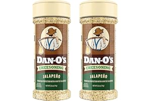 Dan-O's Jalapeño Cheesoning Seasoning, 2.6 oz Bottle, 2 Pack, Cheesy Seasoning for Pizza, Popcorn, Chicken, Bread and More, Sugar Free, Zero Calorie, Parmesan Cheese Replacement for your Favorite Food