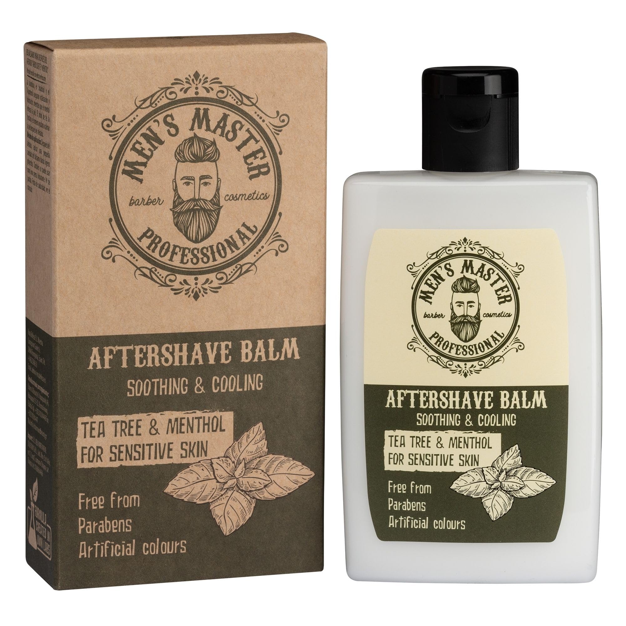 Men's Master Aftershave Balm with Green Tea and Menthol | After Shave for Men | After Shave Product | Men's Beard Care | Moisturizing and Nourishing | Beard Care | Paraben Free | 120 ML